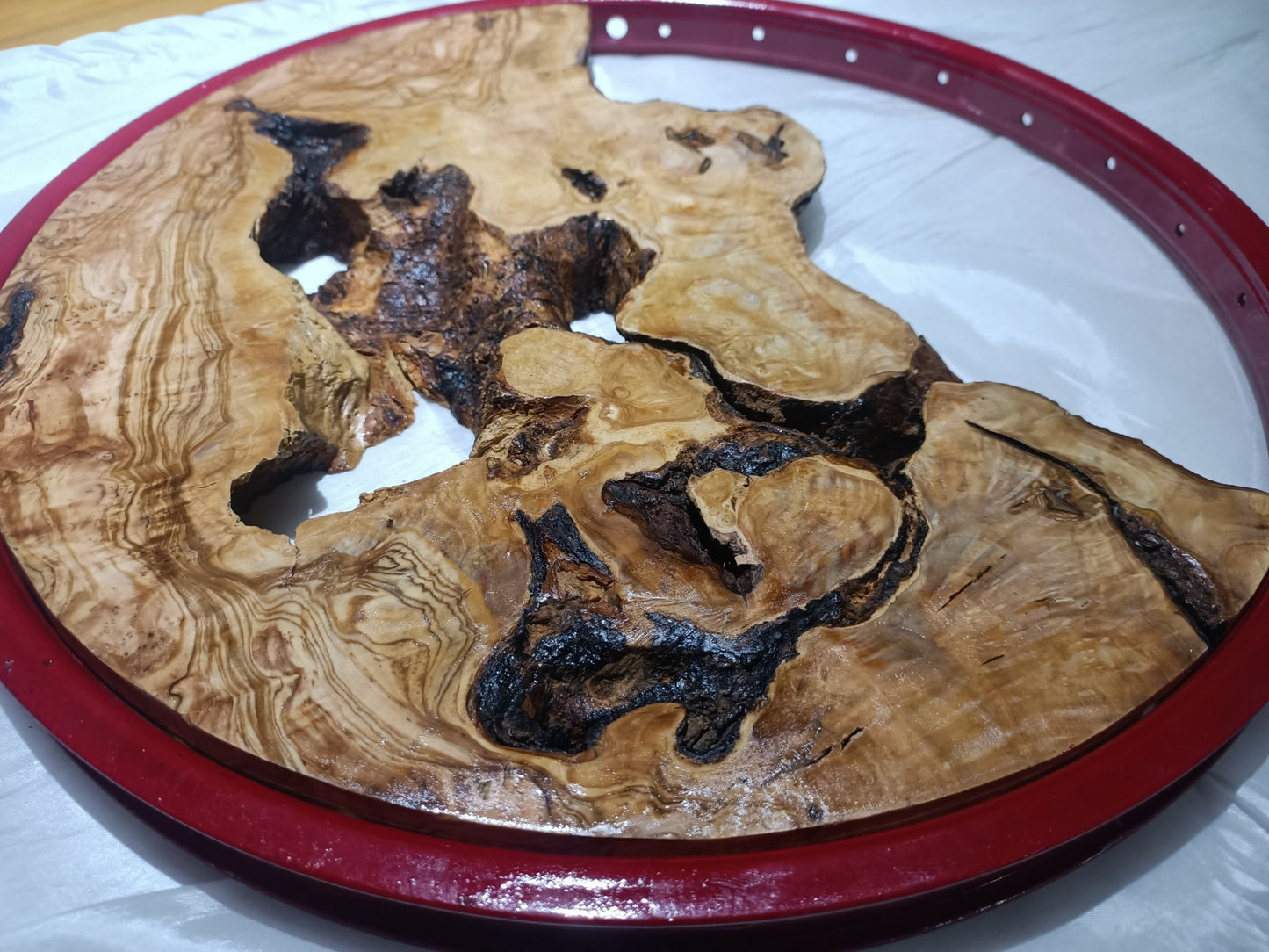 Round Olive Slab for Epoxy Projects