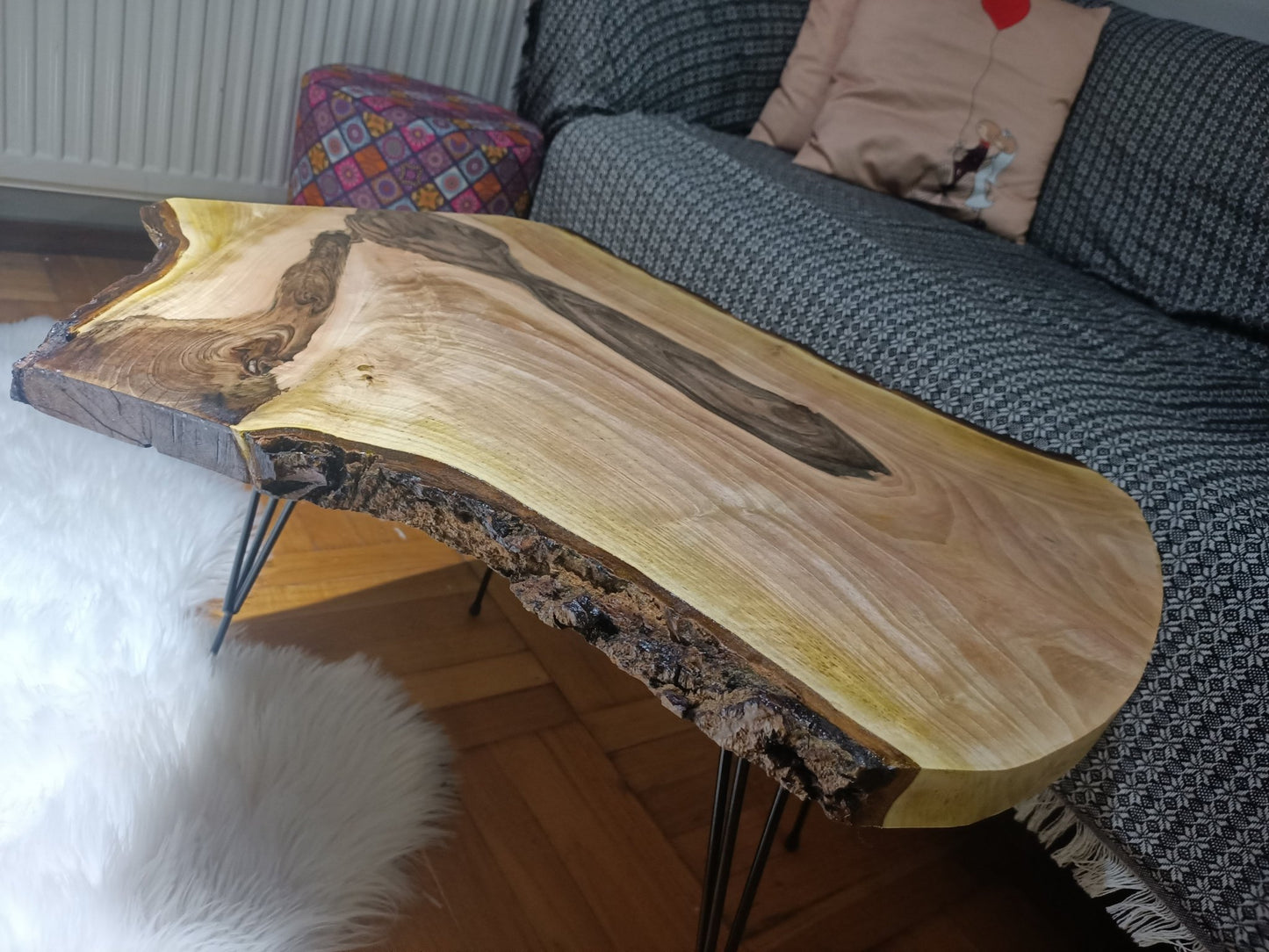 Rustic Walnut Side Table 40cm x 60cm