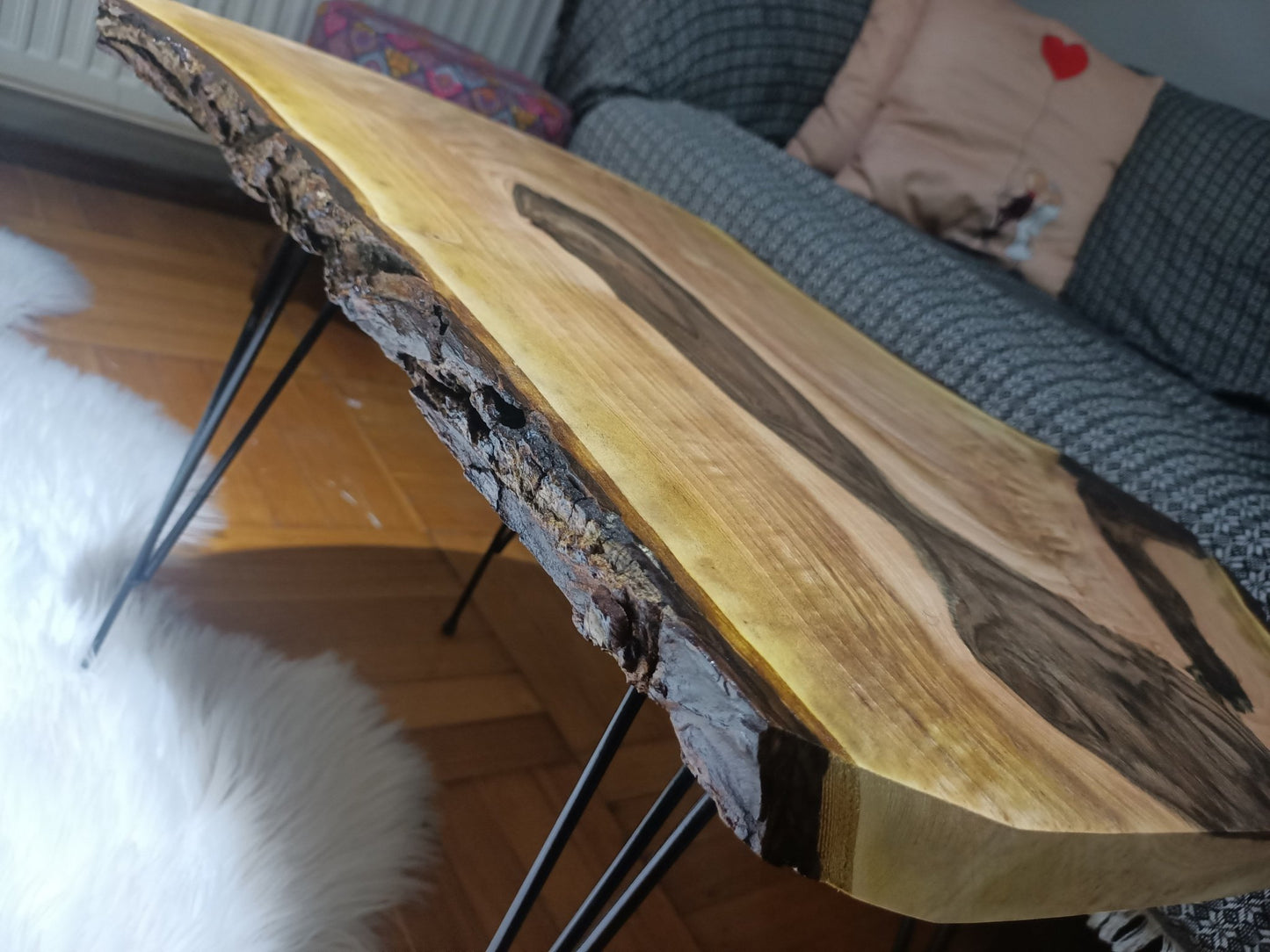 Rustic Walnut Side Table 40cm x 60cm