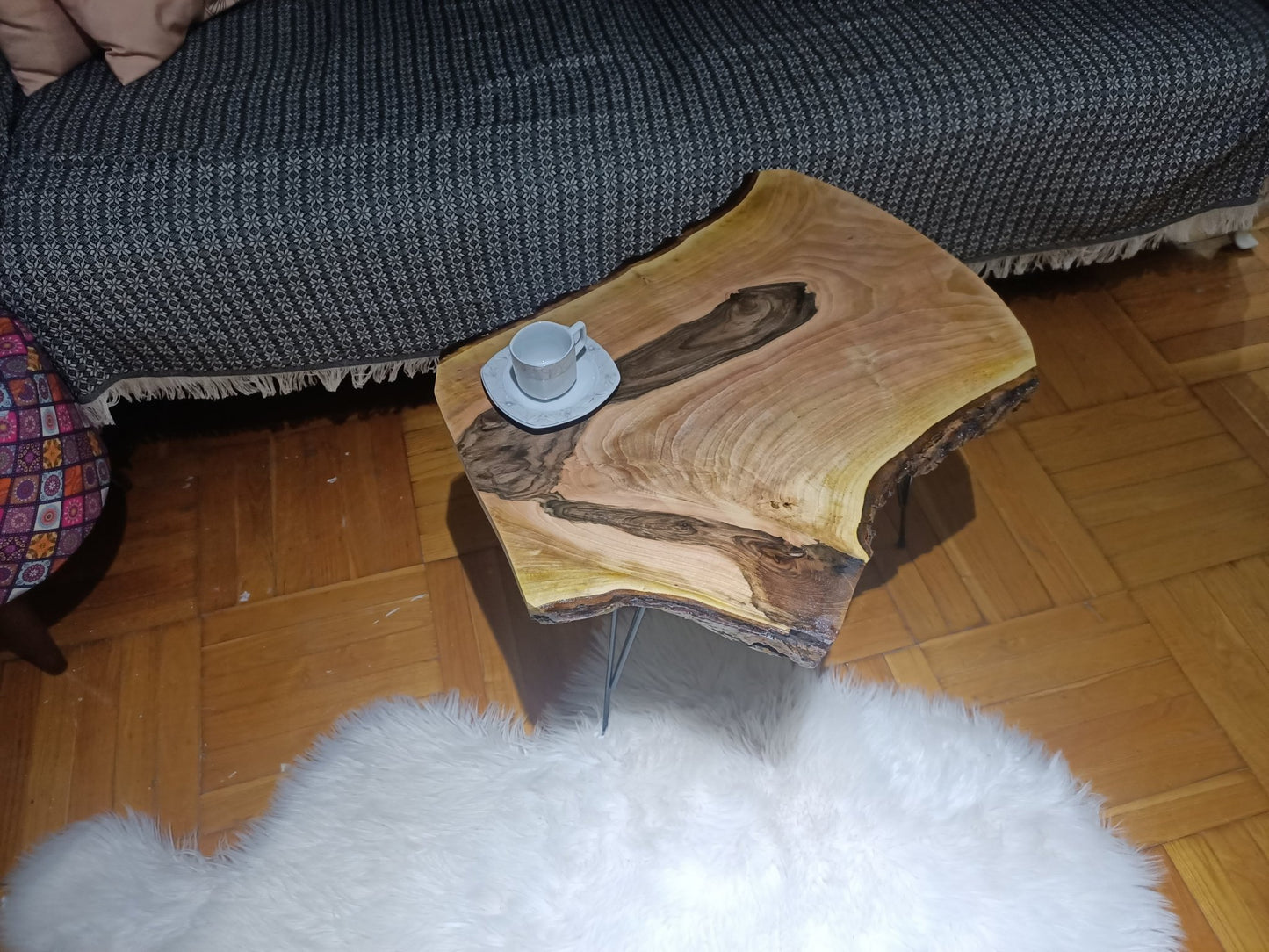 Rustic Walnut Side Table 40cm x 60cm