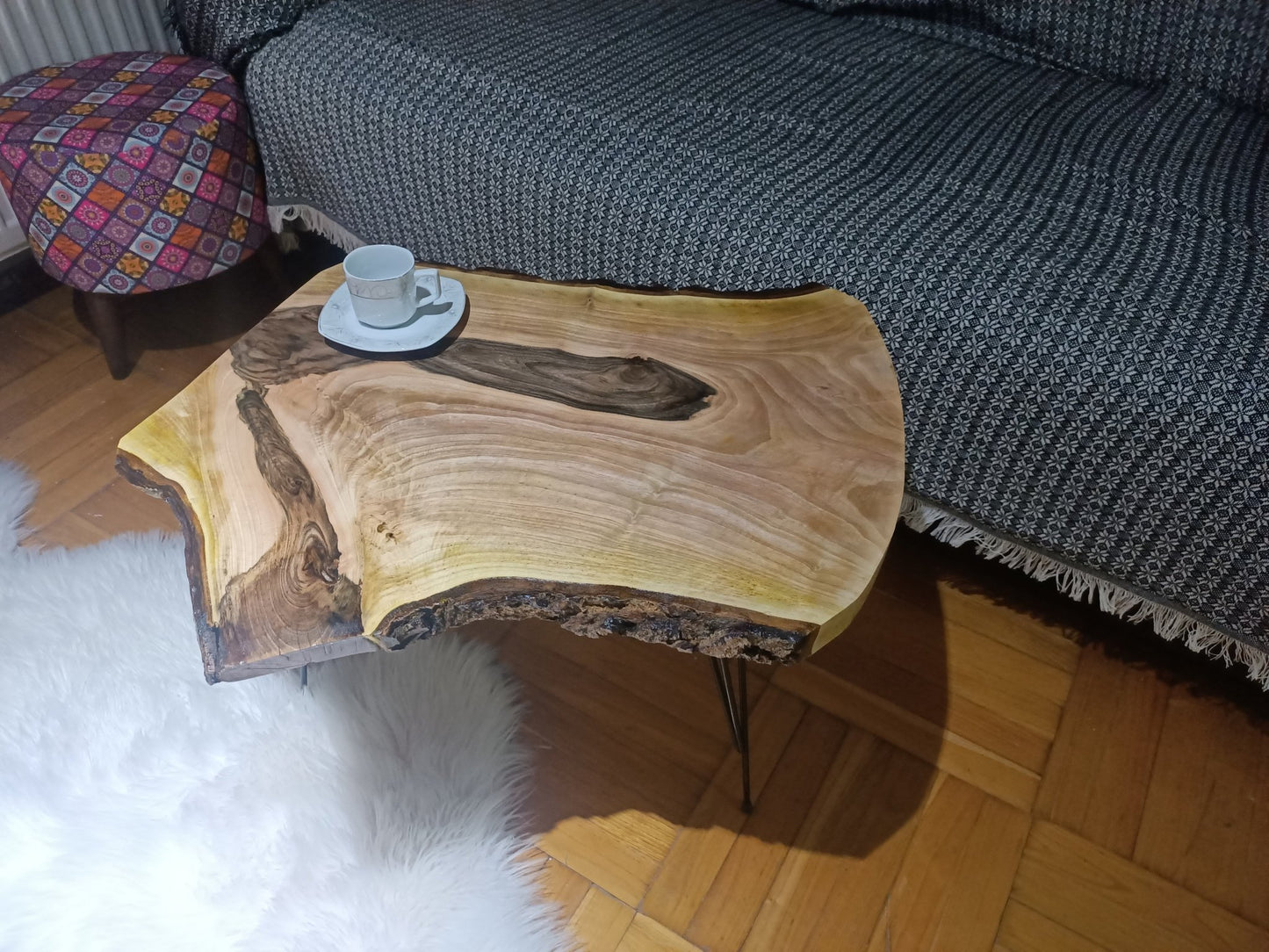 Rustic Walnut Side Table 40cm x 60cm